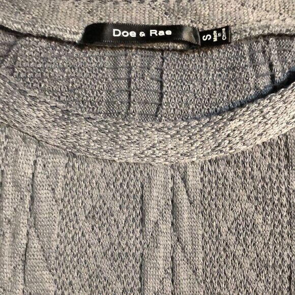 Bell Sleeves Grey Heather Cable Knit Sweater - Picture 2 of 6